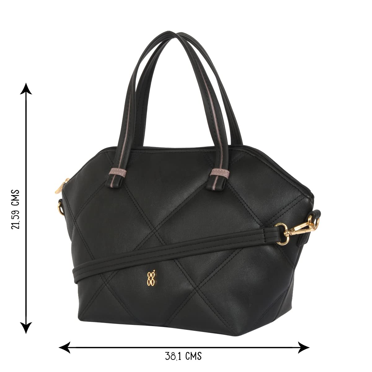 NUDE STITCH Women Bowling Handbag (BLACK)