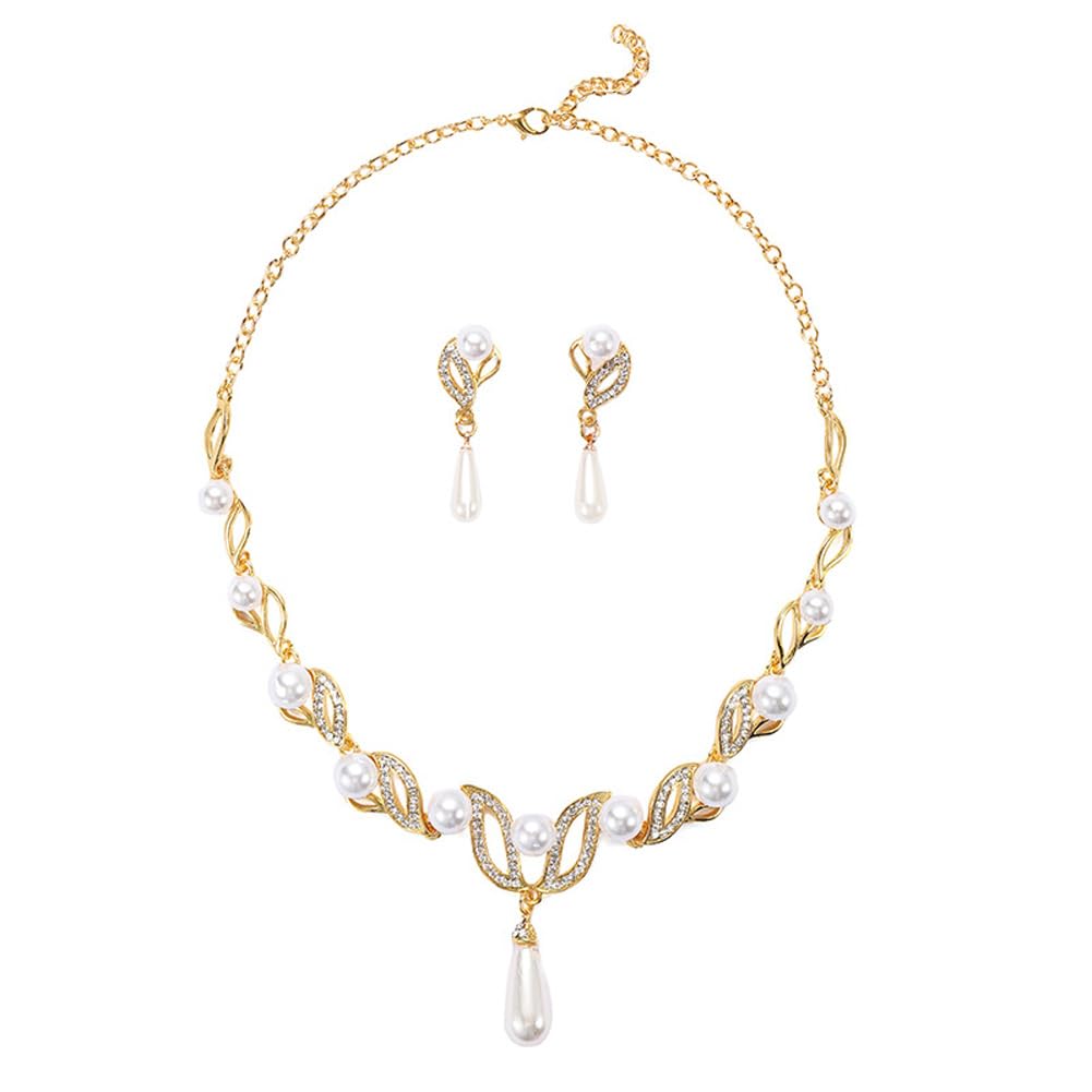 Stylish Design Fancy Traditional Pearl Necklace Jewellery Set