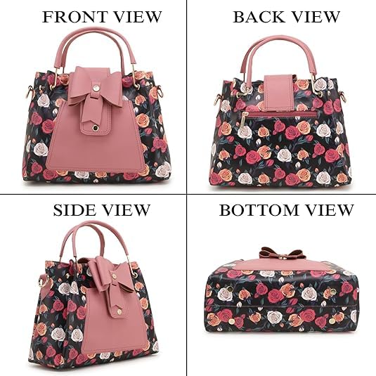 Handbags for Women Premium PU Leather Top Handle Stylish Shoulder Bag For Women & Girls| Black
