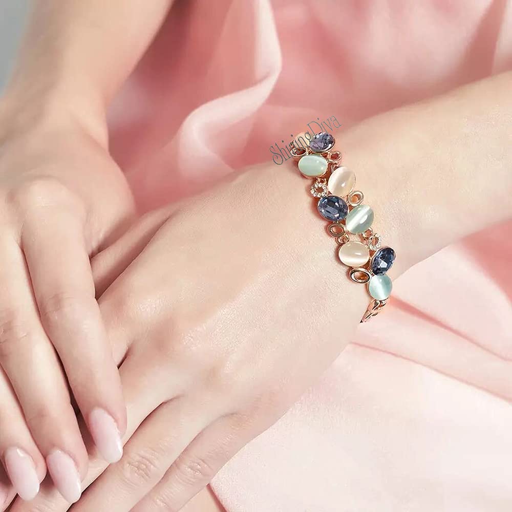 Latest Stylish Rose Gold Austrian Crystal Bracelet