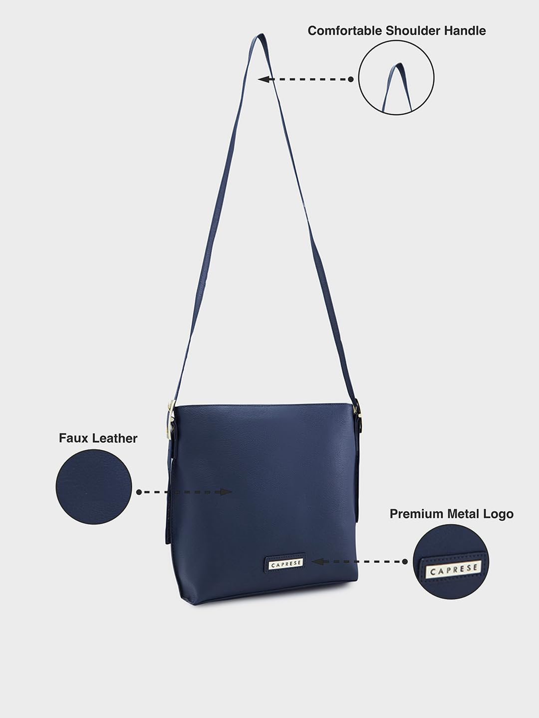 Janet Sling Handbag for Women Fashion Shoulder Bag with Multiple Pockets and Back Zip