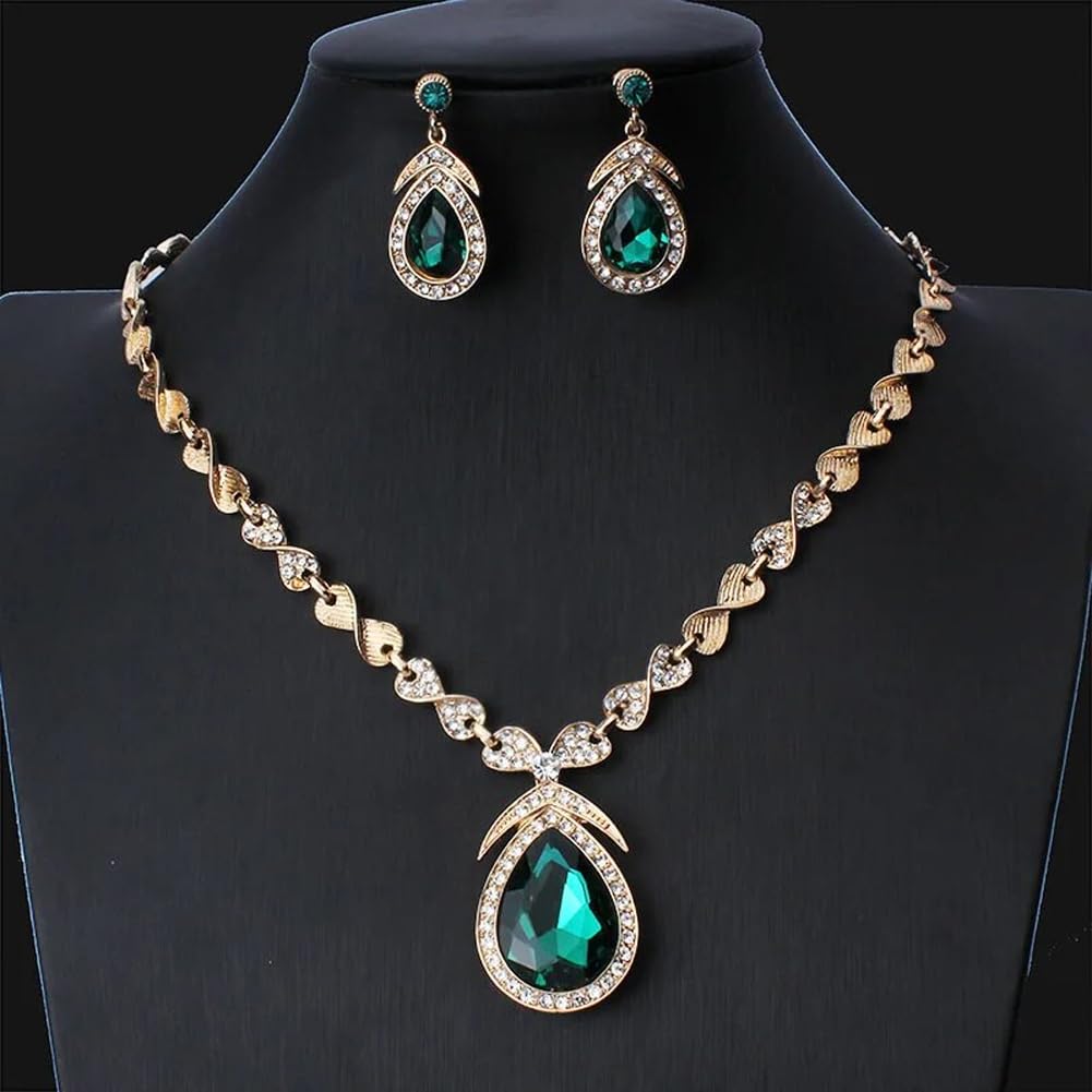 Stylish Design Fancy Crystal Necklace Jewellery Set