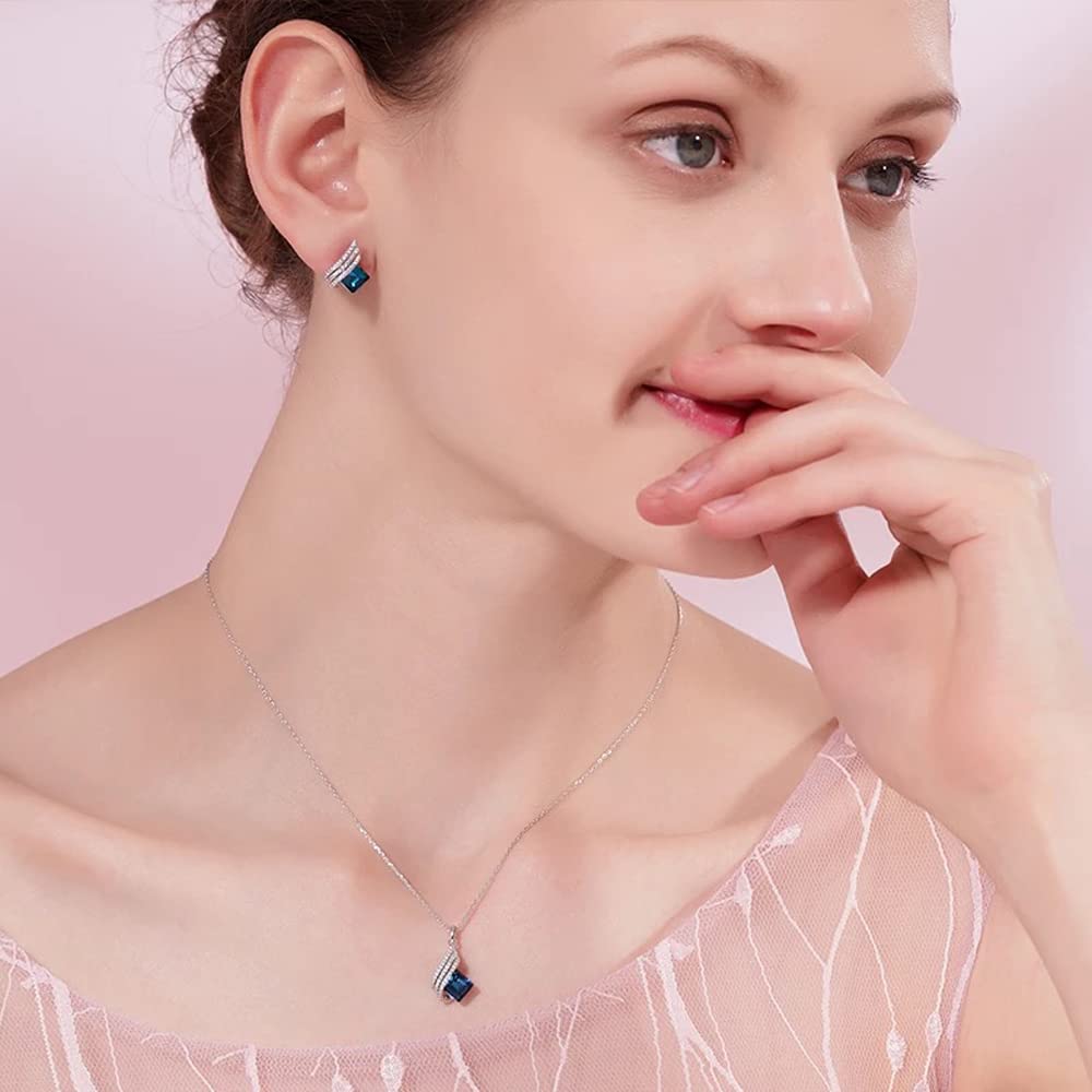 Angel Wings Platinum Plated Crystal Pendant Necklace Jewellery Set