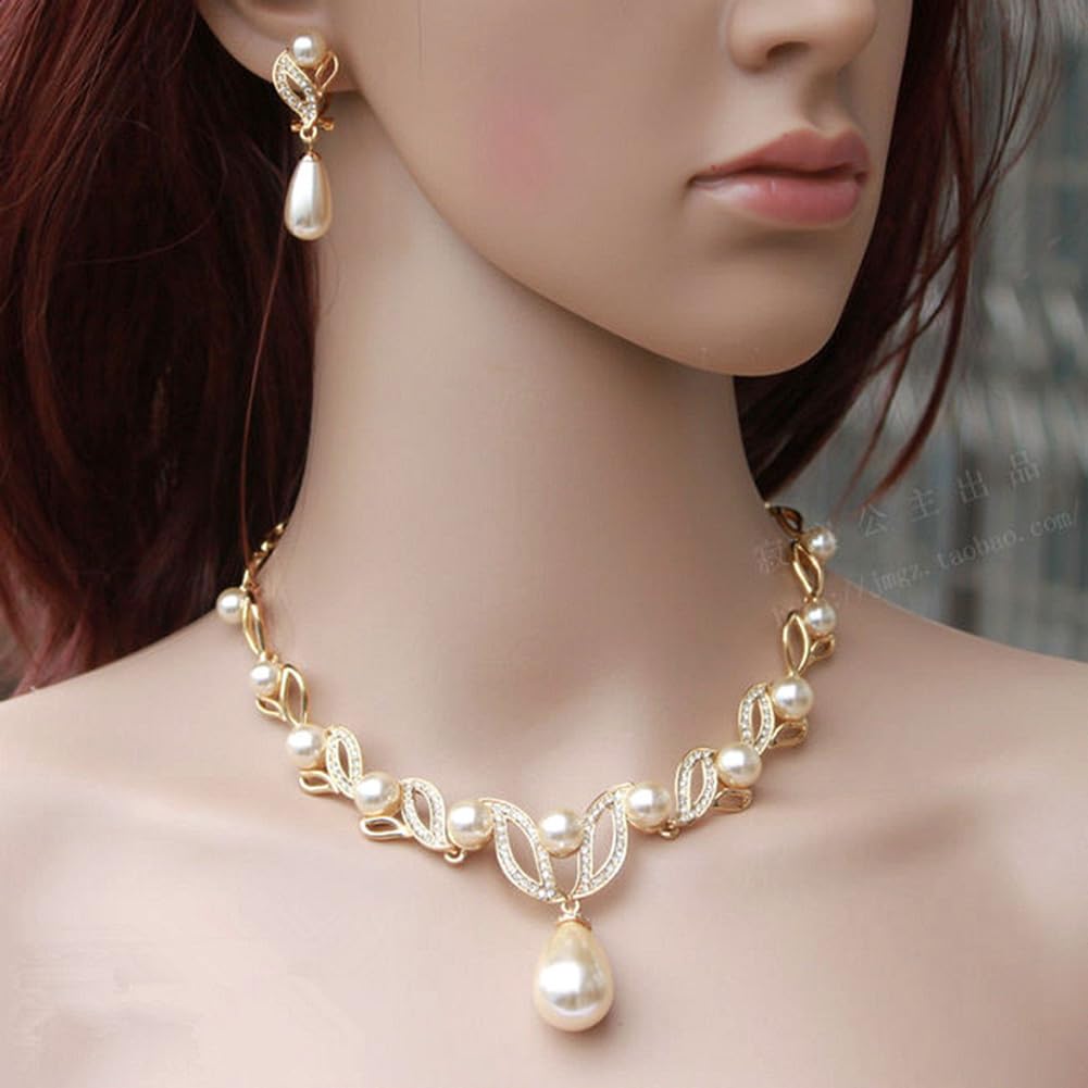 Stylish Design Fancy Traditional Pearl Necklace Jewellery Set