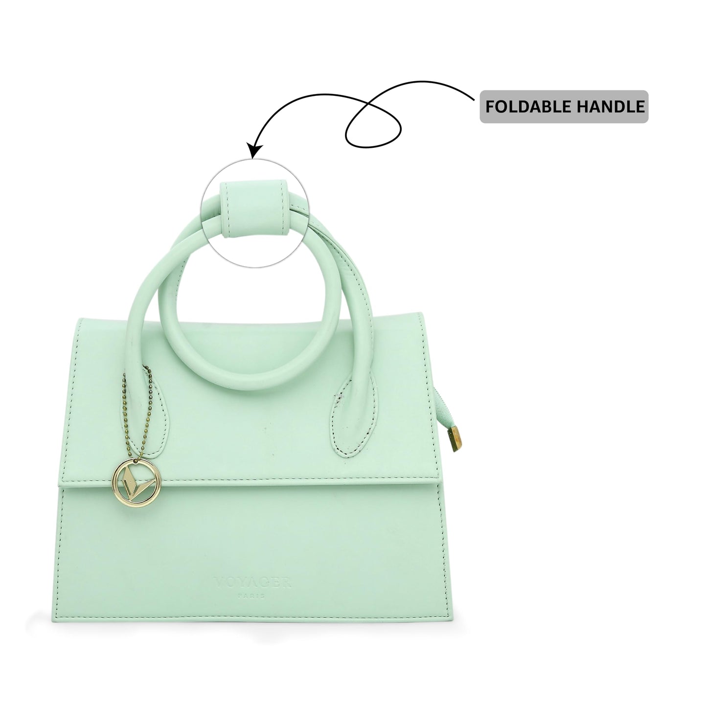 PARIS Sephora Handbag | Foldable Top Handle Bag | Vegan Leather | Has An Inner Zipper Pocket And One Open Pocket | Suitable For Office & Daily Use