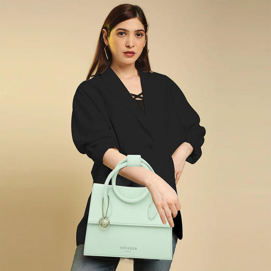 PARIS Sephora Handbag | Foldable Top Handle Bag | Vegan Leather | Has An Inner Zipper Pocket And One Open Pocket | Suitable For Office & Daily Use
