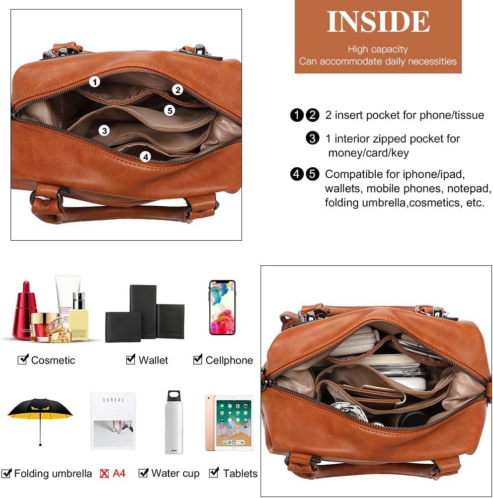 Tote Purse Women BagVintage Shoulder Bag Women Handbags Soft Leather Crossbody Bags For Women Ladies