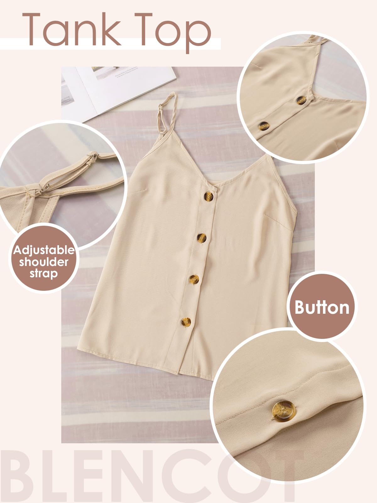 Women Summer Tank Tops Casual V Neck Strappy Loose Beach Sleeveless Shirts