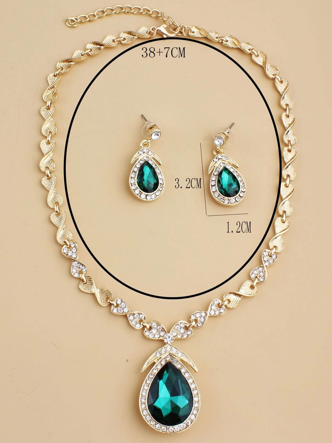 Stylish Design Fancy Crystal Necklace Jewellery Set