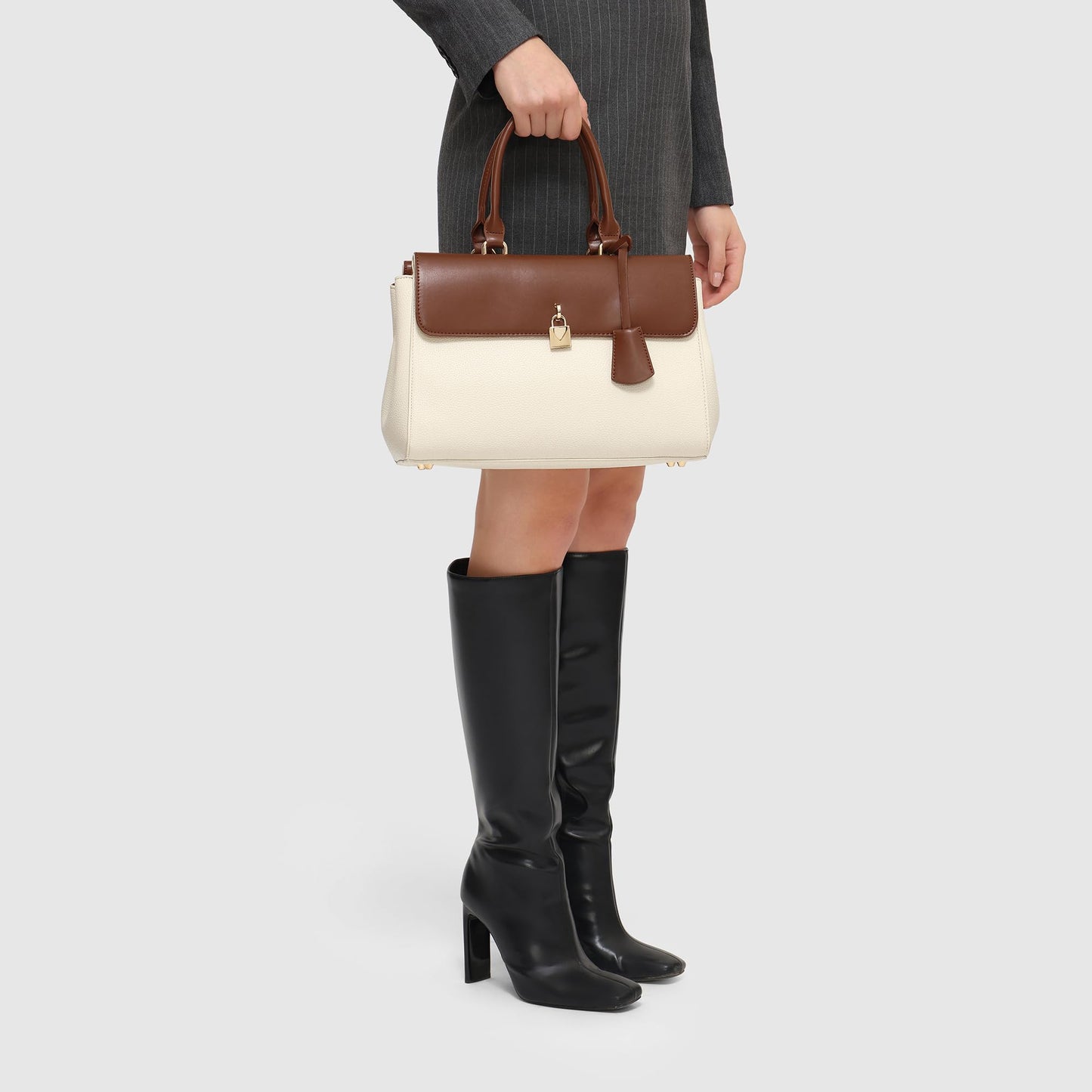Solid Handbag for Women with Detachable & Adjustable Sling/Crossbody Bag