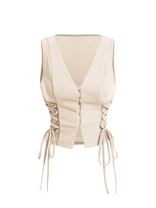 Sleeveless Western Cowgirl Rodeo Outfit Lace Up Vest Tops Pirate Renaissance Peasant Bodice 2025