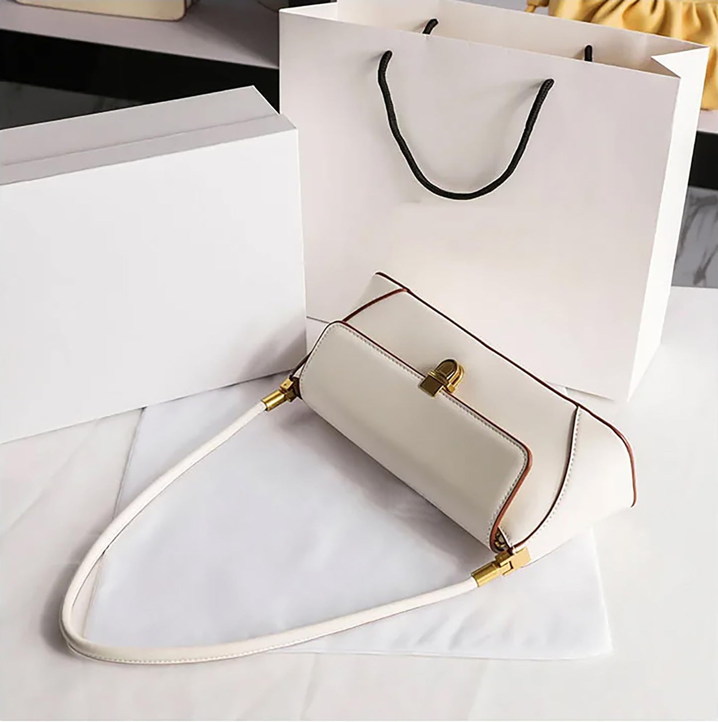 Clutch Bag Leather Retro Bag | Flap Shoulder Purse with Wide Strap for Girls