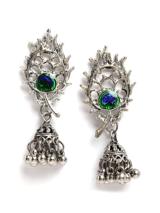 Fashion Latest Stylish Design Fancy Traditional Oxidised Silver Necklace Jewellery Set for Women