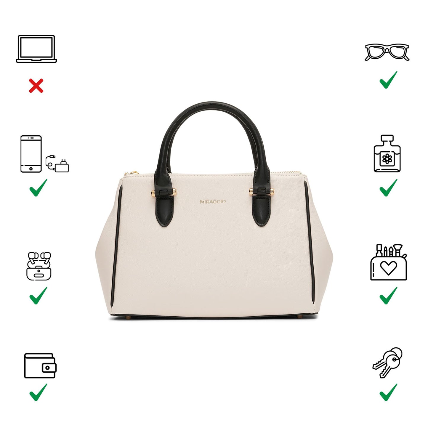 Solid Structured Handbag with Adjustable and Detachable Sling Strap