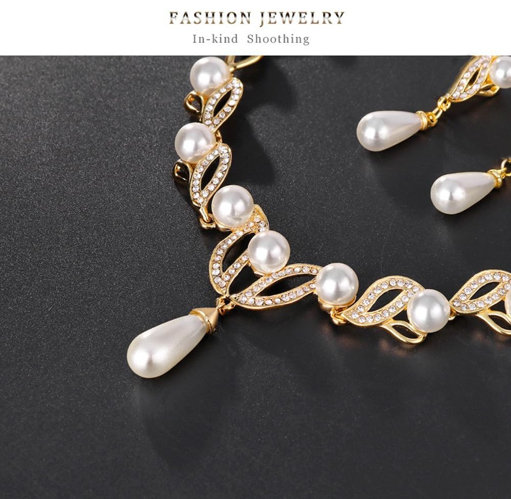 Stylish Design Fancy Traditional Pearl Necklace Jewellery Set
