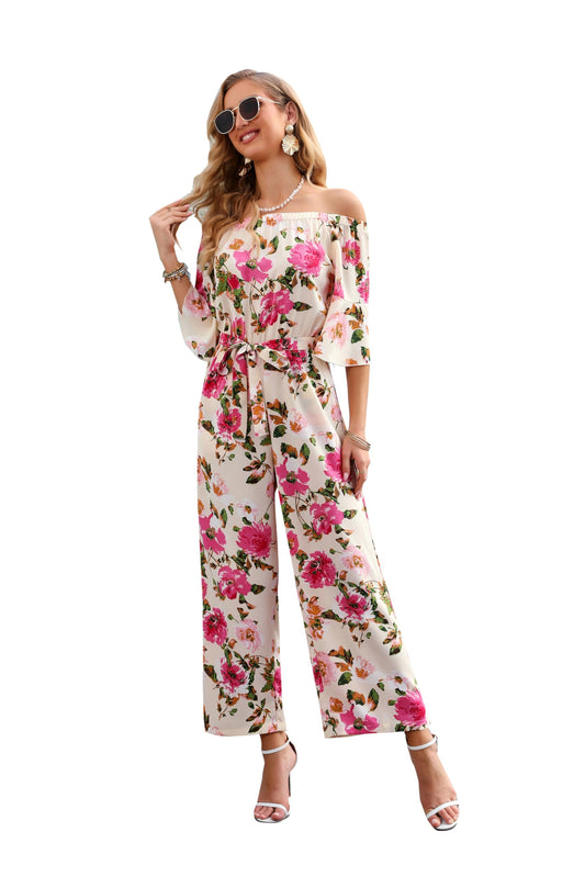 Jumpsuits Floral Off Shoulder