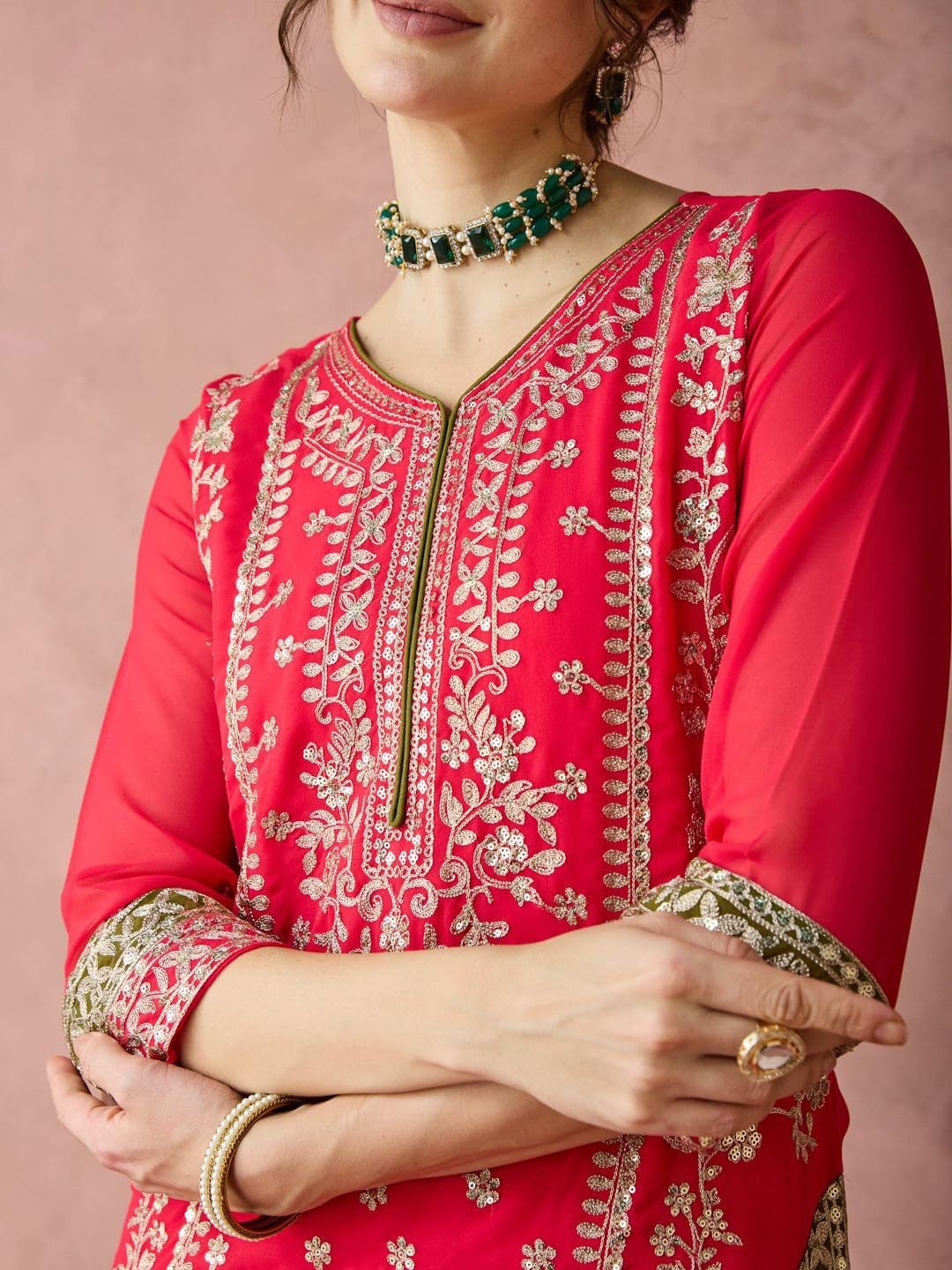 embroidered kurta set for party wear sharara palazzo style salwar kameez suit