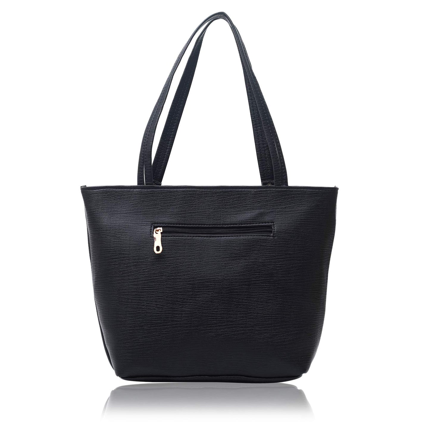 Leather Handbag For Girls | Women Zipper Closure Side Handbags Shoulder Bag Ladies Purse | Solid Texture Tote Bag