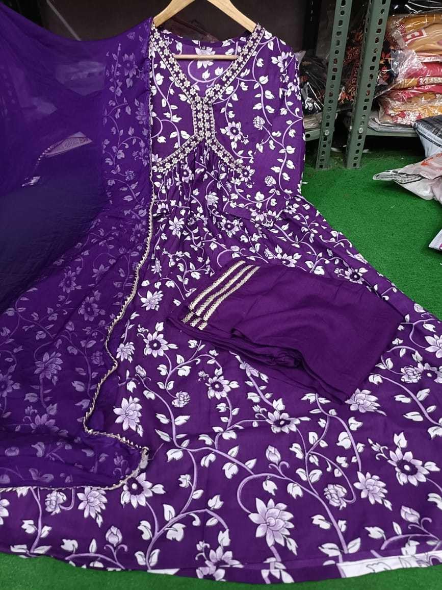 Flower Printed Alia Cut Kurti Pant and Dupaata Set