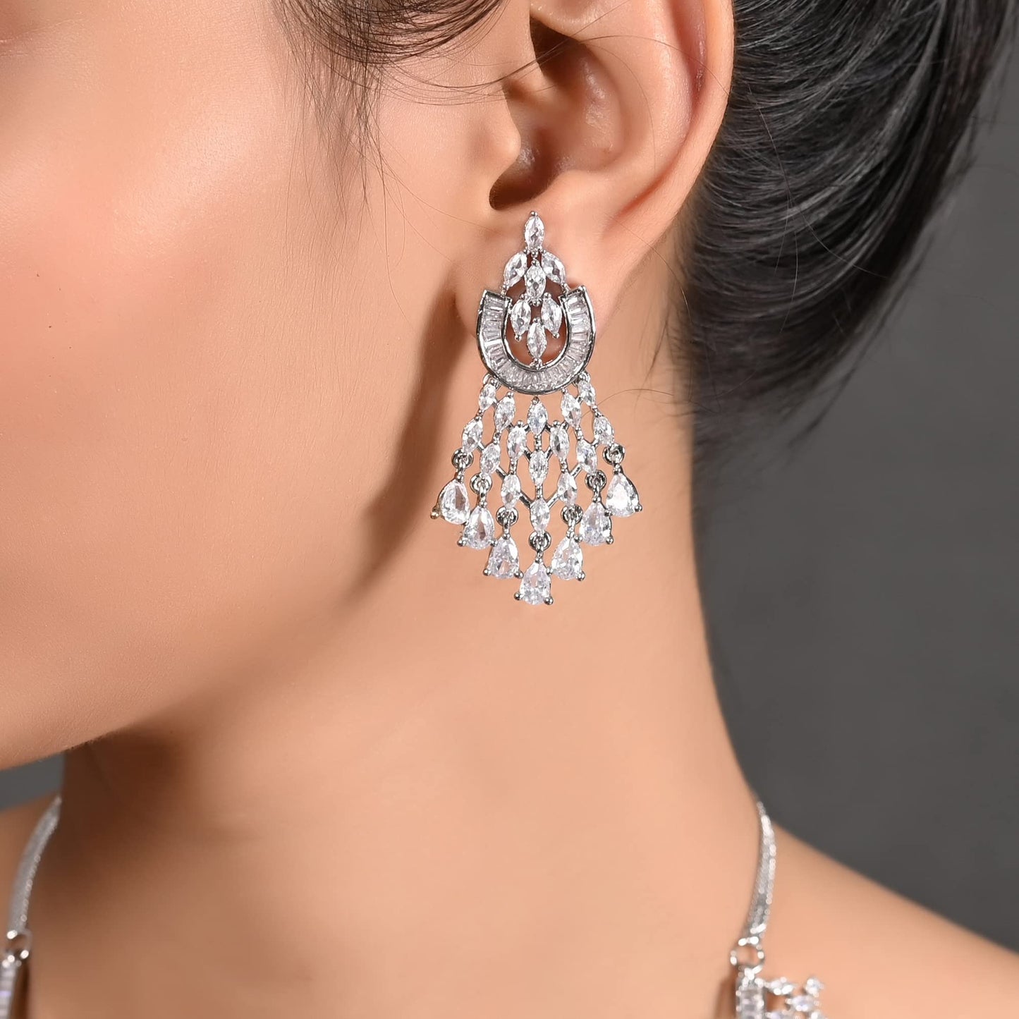 American Diamond Necklace set Gold Plated Traditional stylish wedding Western