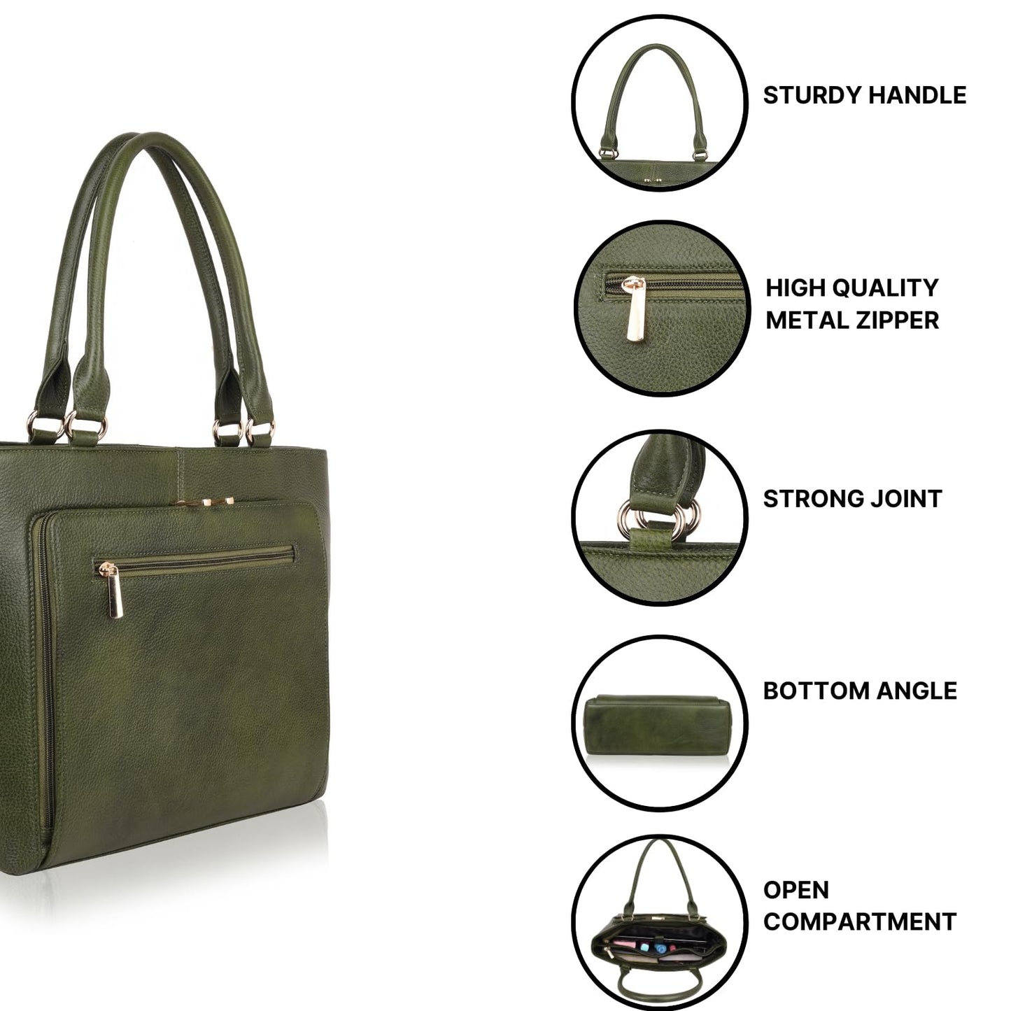 Leather Satchel Bag Double Top Handle Ladies Handbag & Shoulder Tote Bag For Women Durable