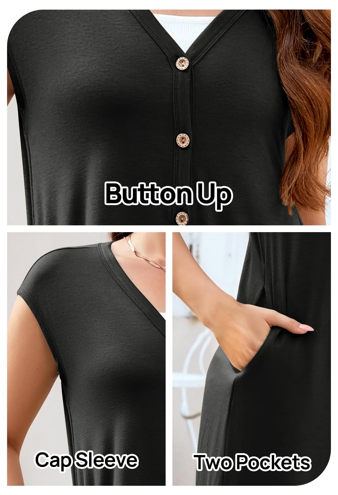 Sleeve Jumpsuits Deep V Neck Button Onesie Wide Leg Pants