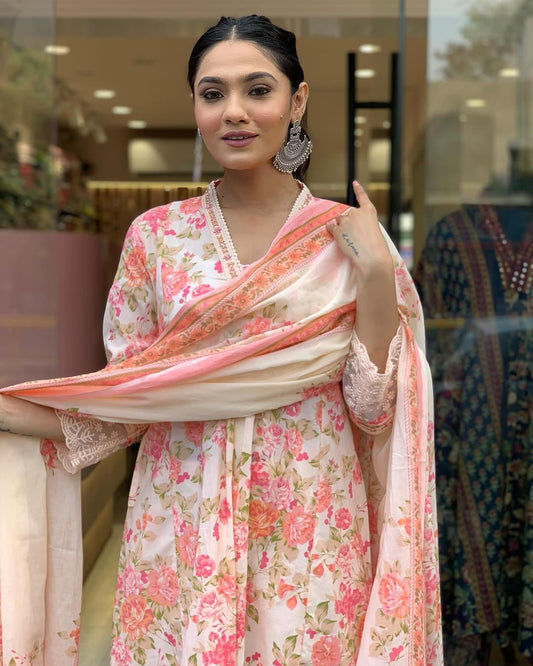 Sequins Embroidery Kurti Tunic Pants With Dupatta