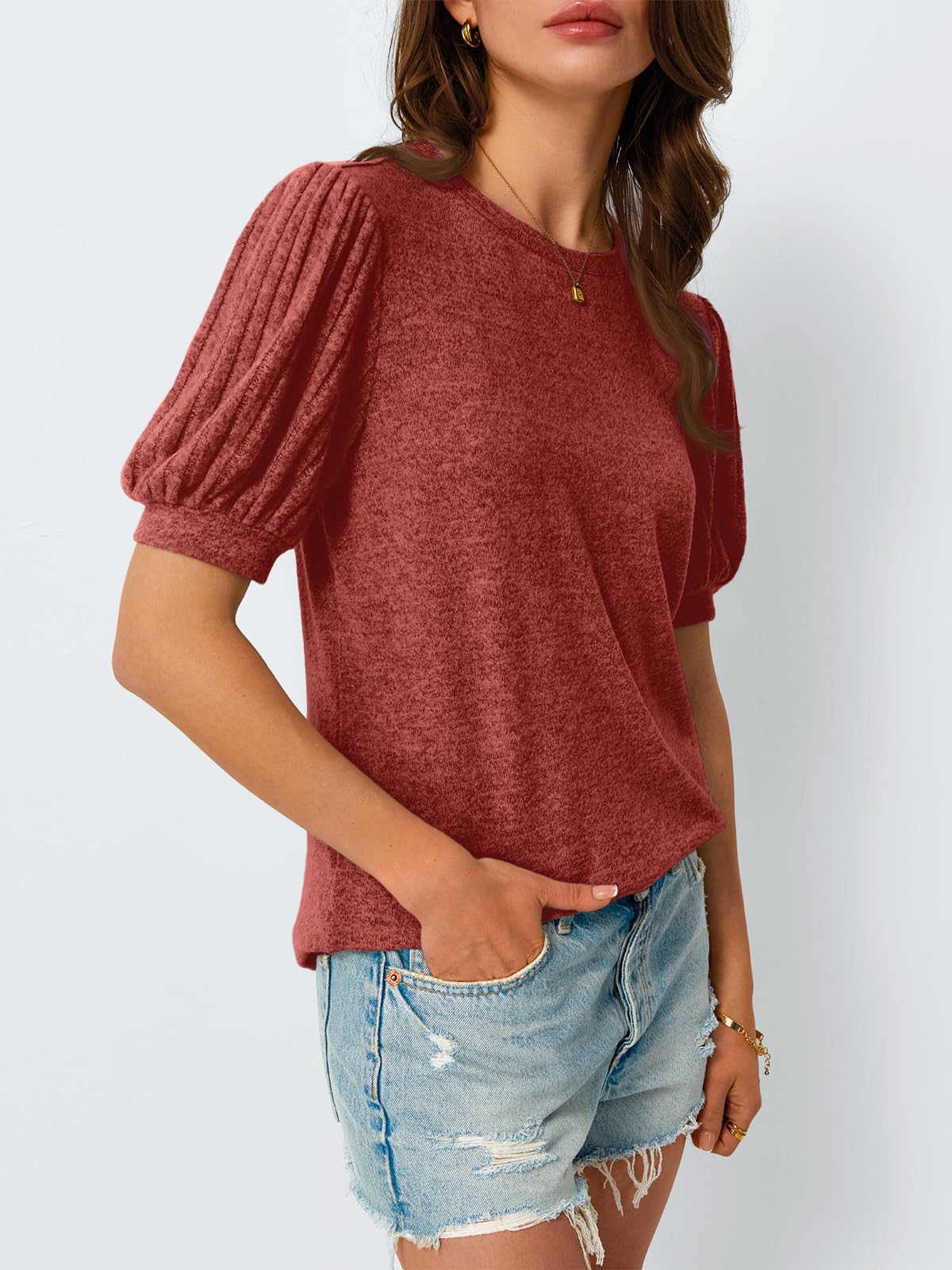 Summer Tops Dressy Casual Blouses Business Short Sleeve
