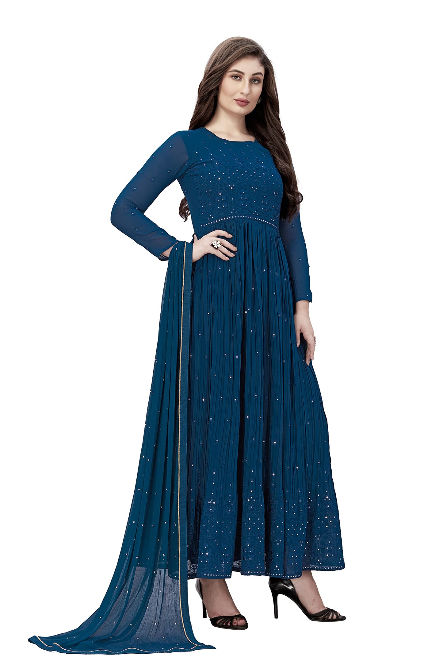 Embroidery Anarkali Suit Set