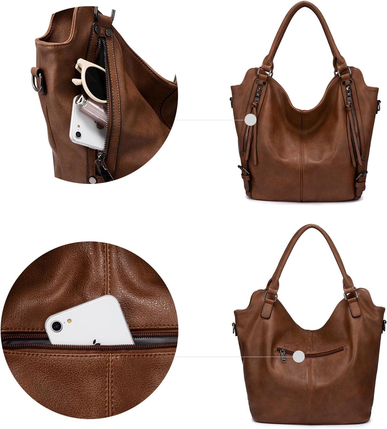 Hand Bags for Women Combo - Faux Leather Stylish Ladies Handbag Purse - Crossbody Shoulder Sling Bag with Adjustable Strap