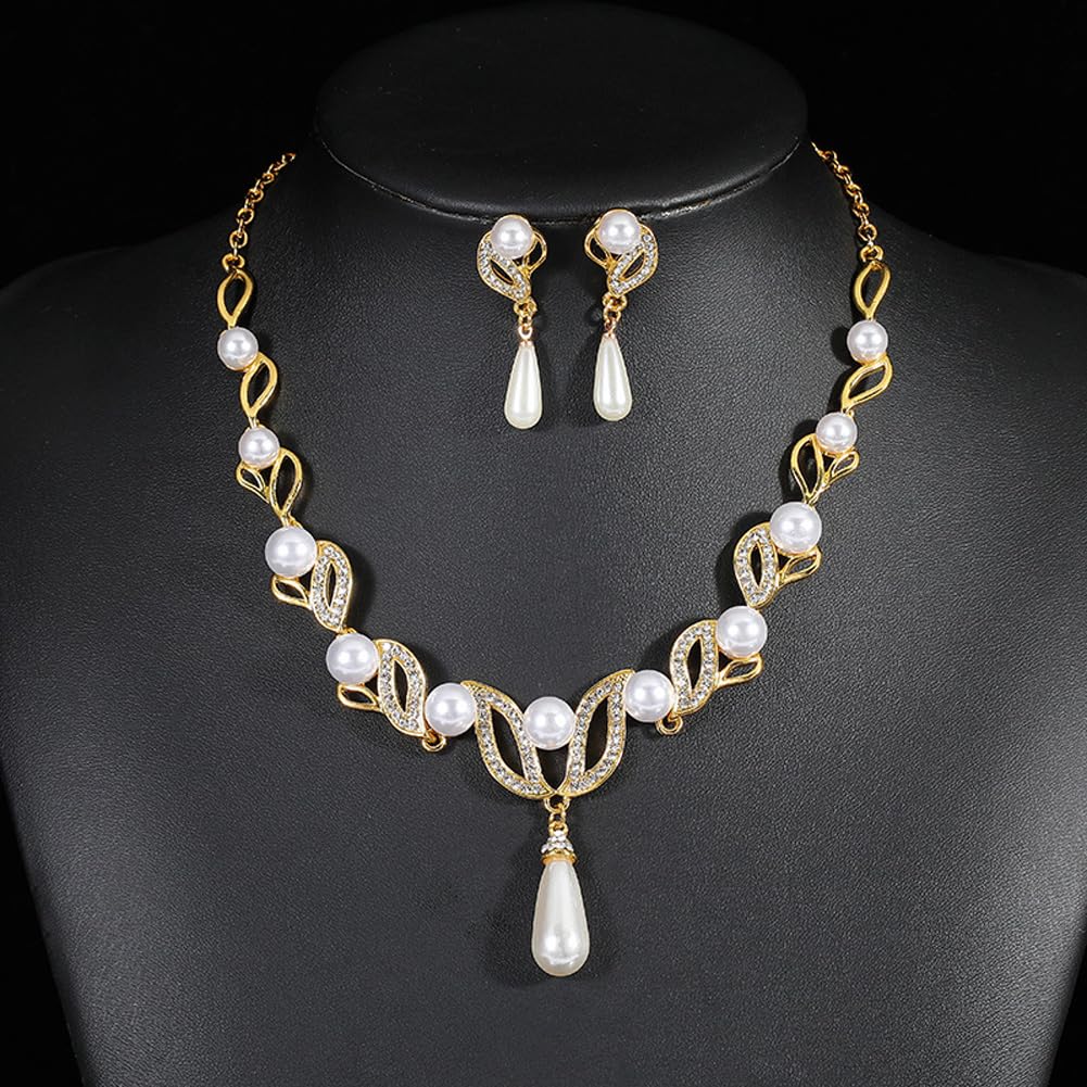 Stylish Design Fancy Traditional Pearl Necklace Jewellery Set