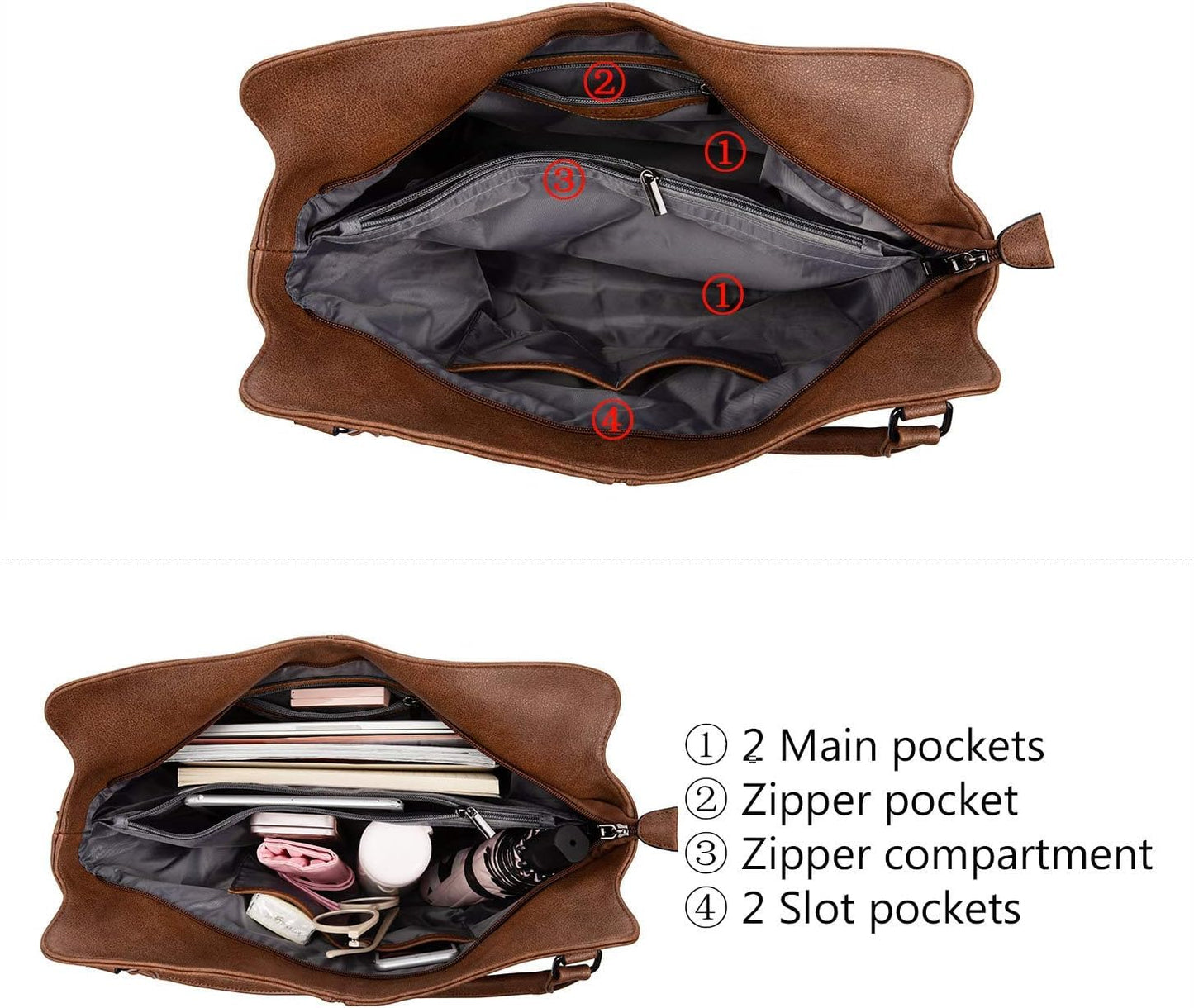 Hand Bags for Women Combo - Faux Leather Stylish Ladies Handbag Purse - Crossbody Shoulder Sling Bag with Adjustable Strap