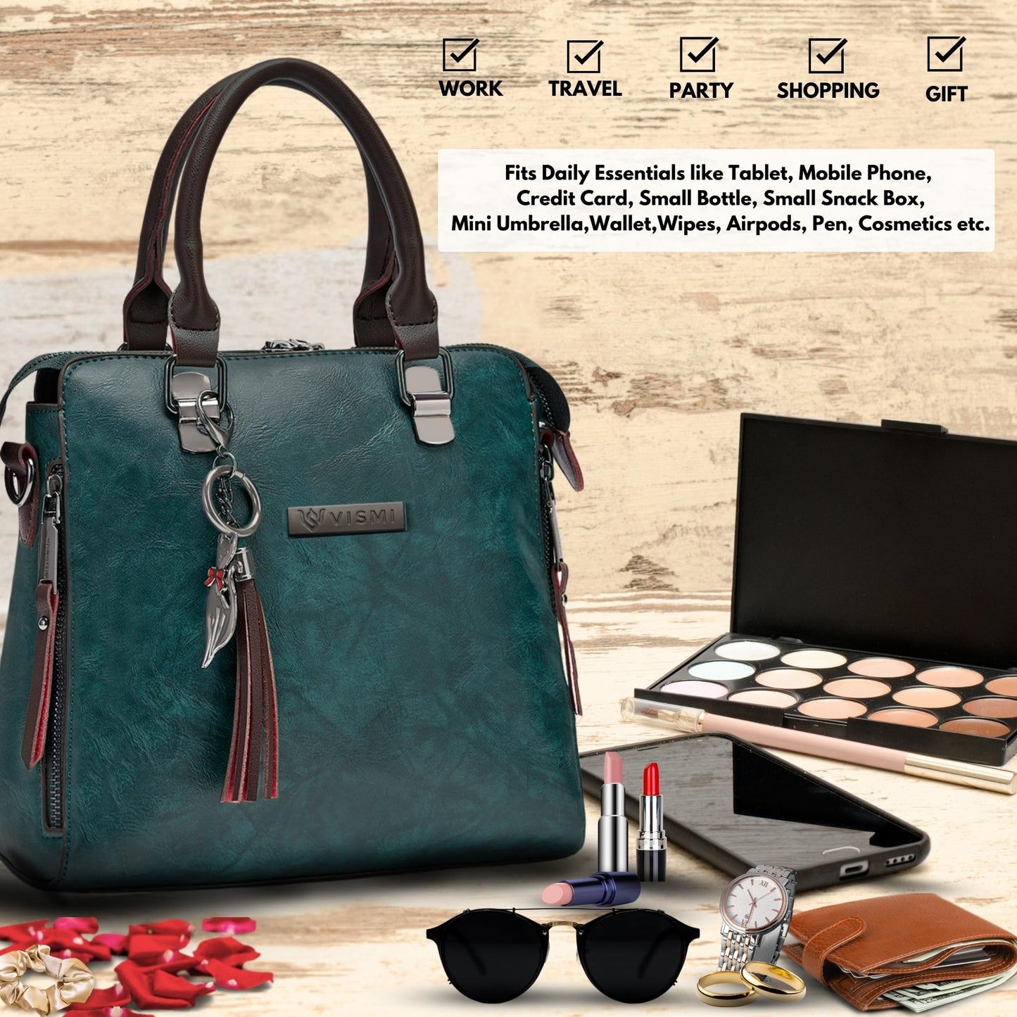 Stylish Leather Small Handbag Box Satchel Shoulder Sling Bags for Women | Ladies Purse