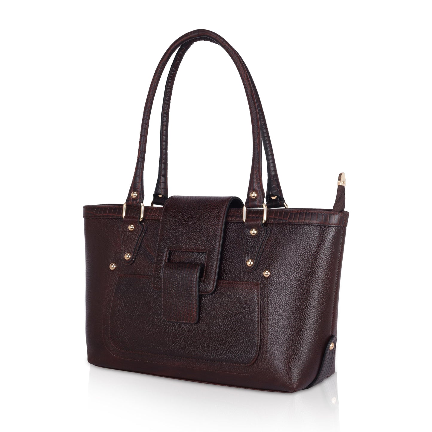 LEATHER ACCESSORIES Full-Grain Natural Leather Top Handle Shoulder & Handbags For Women Office Branded Stylish