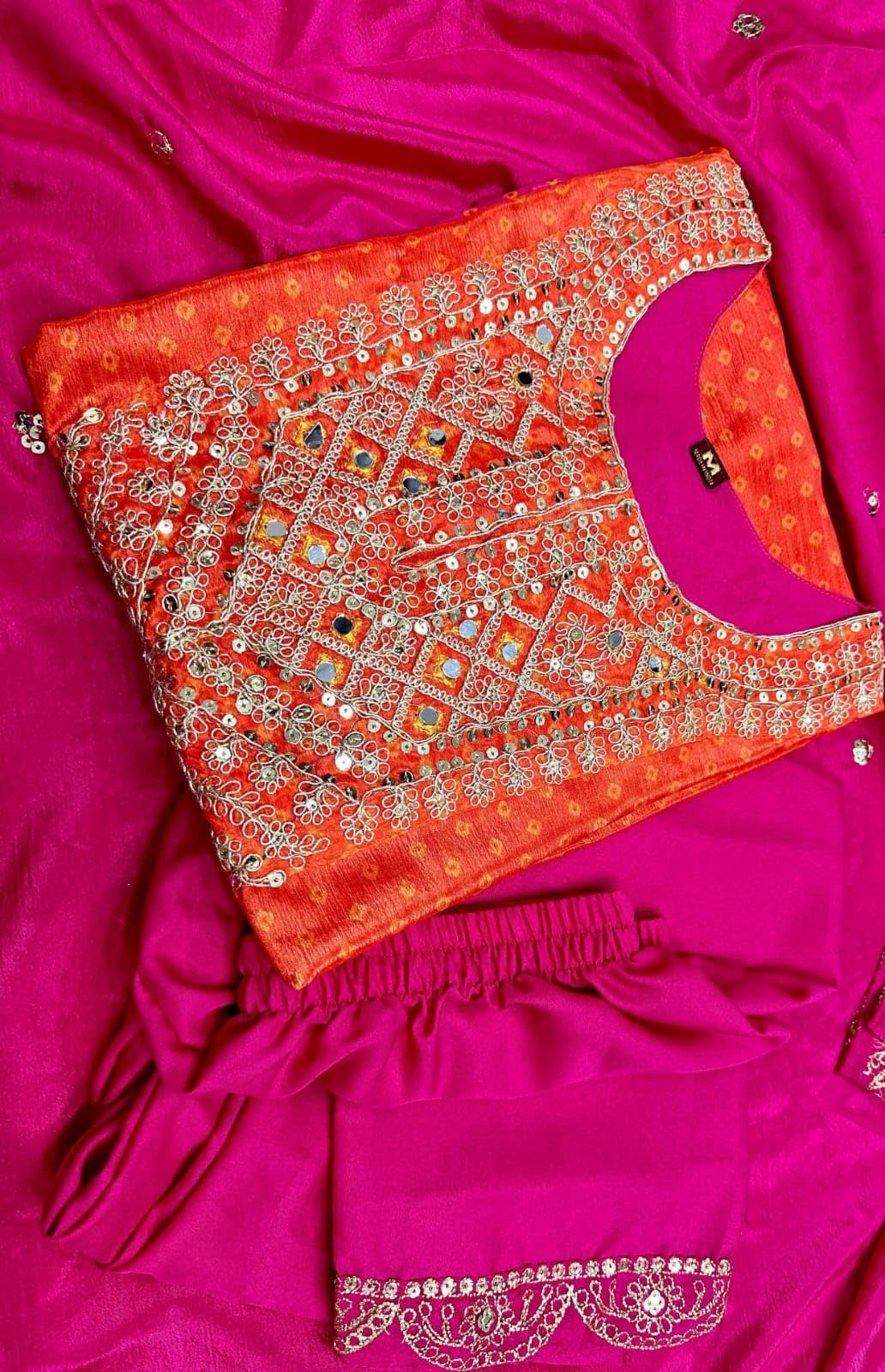 Kurta Pant Set Embroidery Work Indian Tunic Kurta Dress – Chinon Silk Straight Kurti Palazzo Set