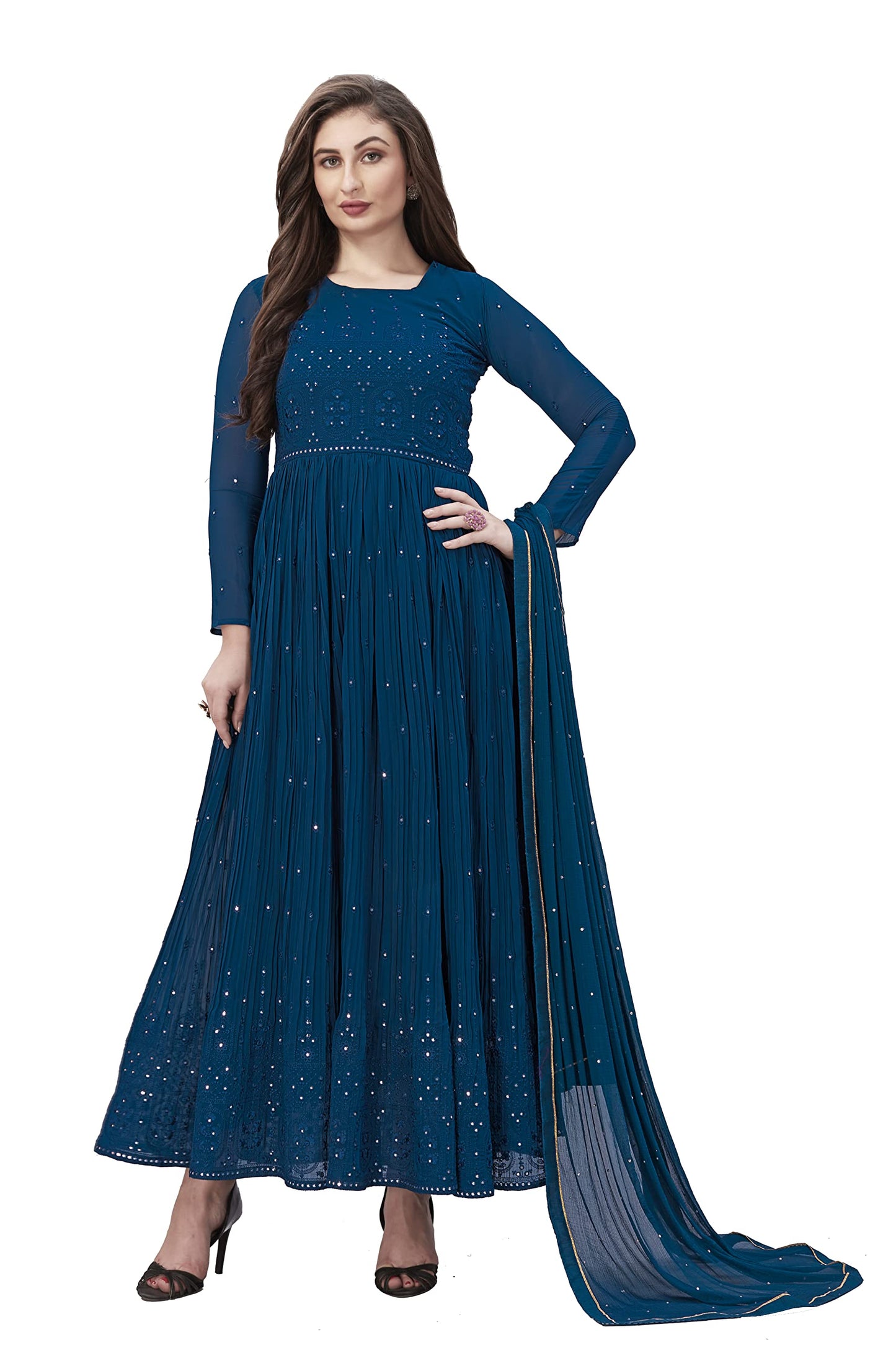 Embroidery Anarkali Suit Set