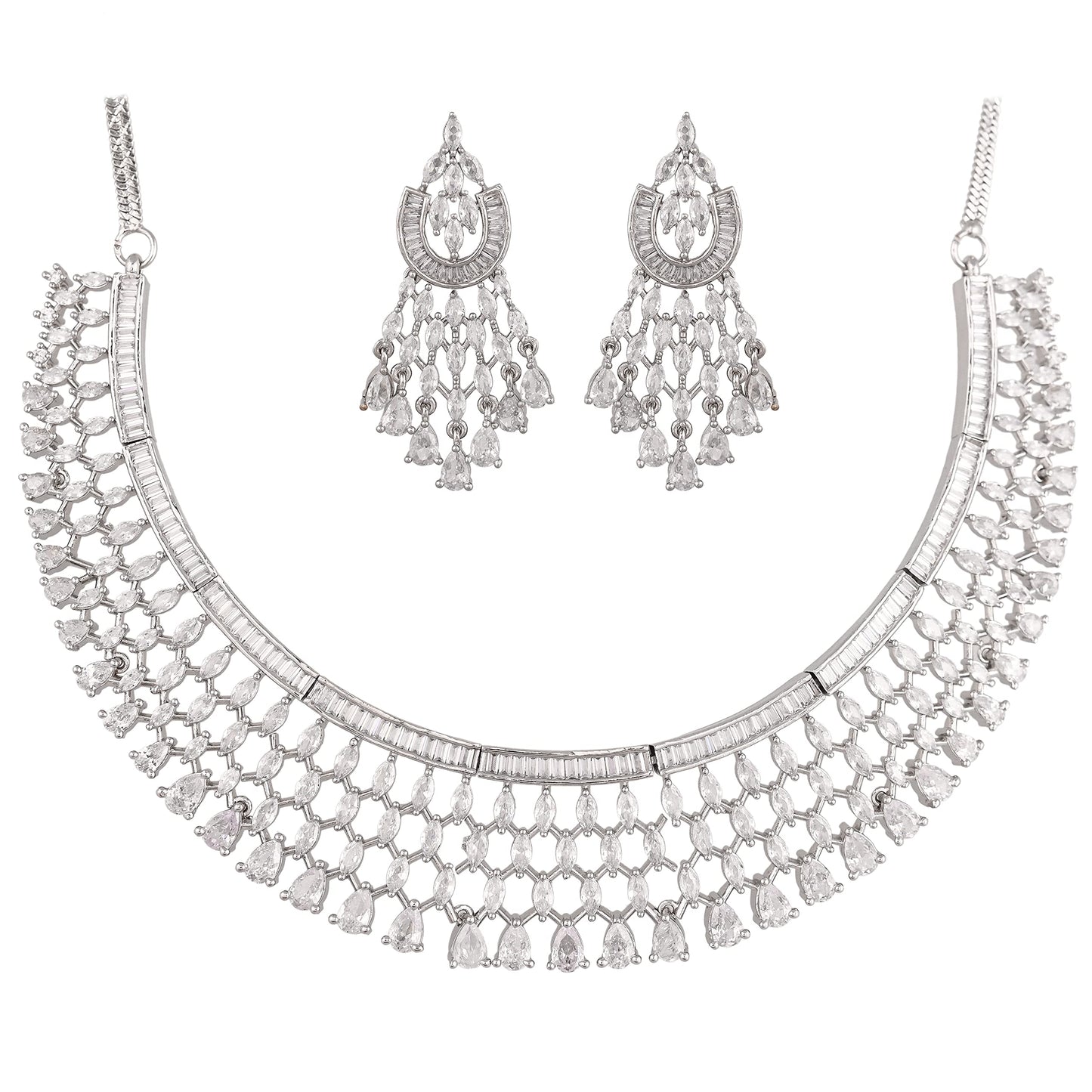 American Diamond Necklace set Gold Plated Traditional stylish wedding Western