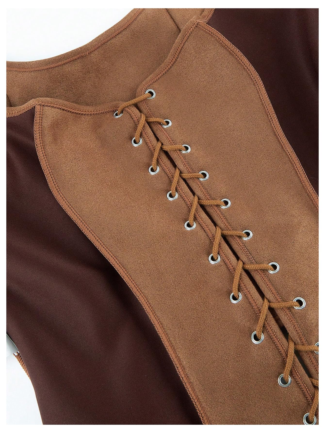 Sleeveless Western Cowgirl Rodeo Outfit Lace Up Vest Tops Pirate Renaissance Peasant Bodice 2025